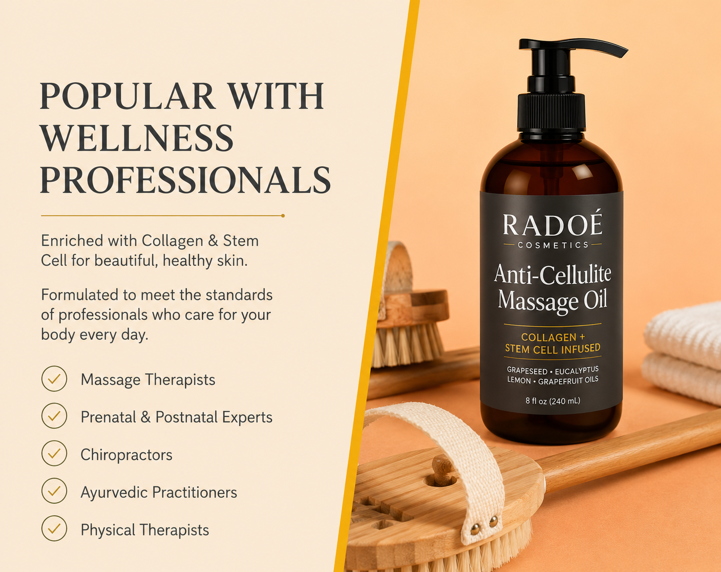 RADOÉ Anti-Cellulite Massage Oil | Smooth & Hydrate Skin